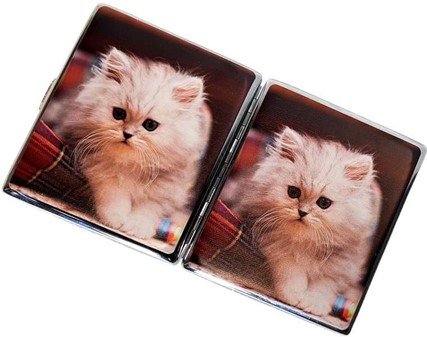 Billige metal cigaretetui med søde katte billeder. Til 20 cigaretter