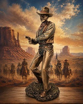 Cowboy figur i bronze finish. Vilde vestens sjæl til dit hjem