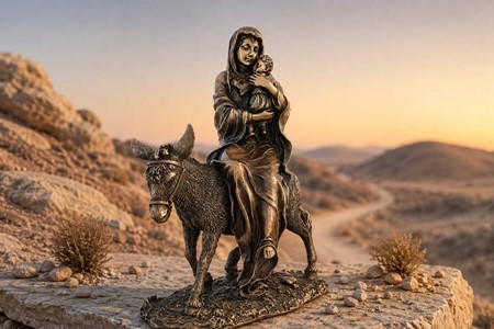 MARIA FIGUR. Maria med Jesusbarnet på et æsel på vej til Jerusalem