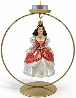 Unik julepynt. Flot glasfigur prinsesse at hænge på juletræet. 16 cm
