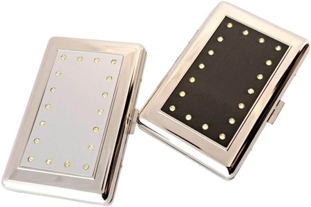 Elegant cigaret etui med kortplads og Swarovski-krystaller