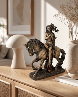 Lady Godiva til hest. Eksklusiv figur - symbol på mod og skønhed