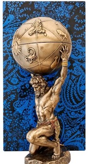 Elegant Atlas Figur med Åbningsklode. Smykkeopbevaring og Dekoration