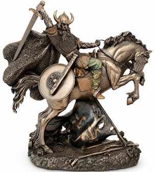 Dekorativ Viking Figur på Hest – Perfekt Gave til Far, der Har Alt
