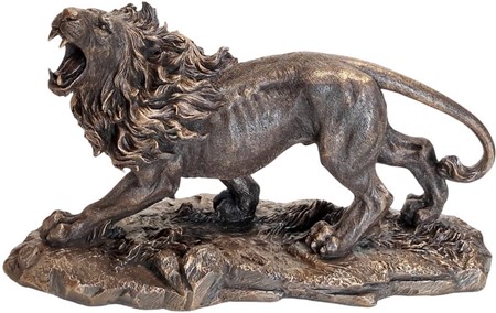 LØVE FIGUR. Brølende Elegance og Majestætisk Bronzefigur Til Hjemmet