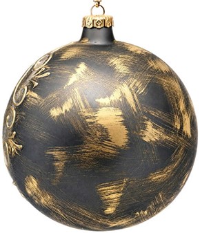 Store jul glaskugler i grå med mat finish og vinterlandskab, Ø 15 cm