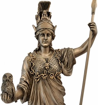 Imponerende Athene Gudinde Figur. Græsk Myndighed til Kontor og Hjem