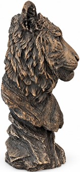 Bronze buste af tiger. Eksklusiv stuepynt og kontordekoration