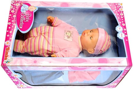 Sødt legetøj, Simba Toys Dukke nyfødt med tøj og tilbehør. H. 30 cm