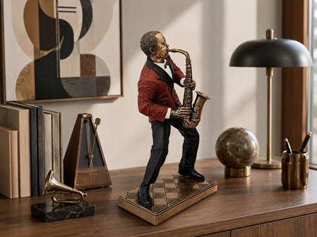 Unik Jazz Saxofonist Figur. Kunst, Passion og Perfekt Gave til Musiker