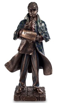 GAVEN TIL MANDEN. Bronze figur, Sherlock Holmes strålende detektiv