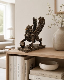 En grif figur. Bronzefigur af et af de mest kendte fabeldyr i verden