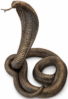 KONGEKOBRA SLANGE. Perfekt, realistisk dekorative figur til hjemmet