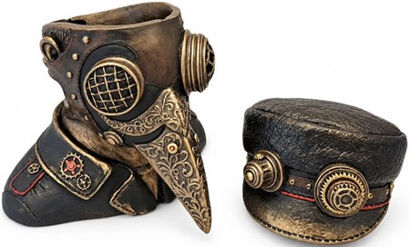 DEKORATION TIL STUEN. Impossant figur af Pestlægen i Steampunk stil