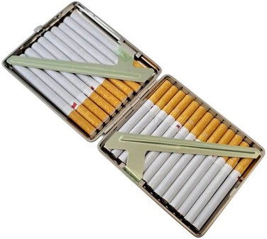 CIGARETETUI TIL LANGE CIGARETTER. Køb stor metal cigaret etui online