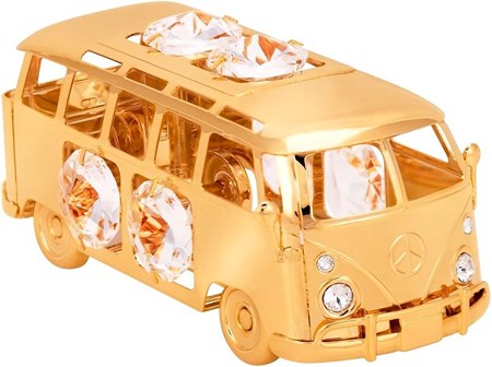 VW T1 BUS. Smuk forgyldt 24 karat guld model med Swarovski krystaller