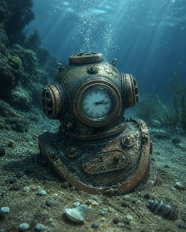 GAVE TIL DYKKER. Unik Veronese figur i form Steampunk dykkerhjelm
