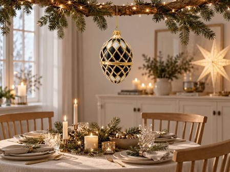 SORT JULEPYNT. Eksklusiv Fabergé-inspireret Julepynt i Håndmalet Glas
