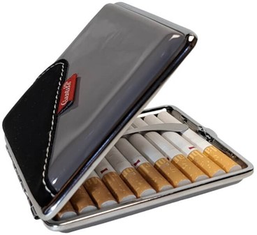 Grå Kunstlæder Cigaret etui. Eksklusiv Beskyttelse til 20 Cigaretter