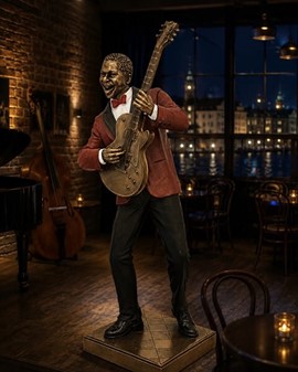 Gave til musikelsker. Eksklusiv Jazz Guitarist Figur med Attitude!