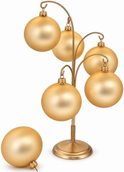Usædvanlige gyldne matte julekugler glas fra Polen, Ø 8 cm 6 stk