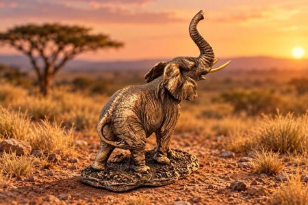 Lille Elefant Figur. Bronze Dekoration – Perfekt Gave til Hjemmet