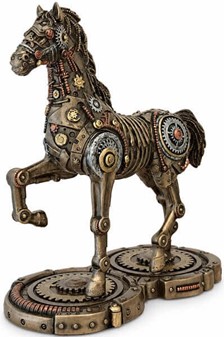 Enestående Steampunk Hest: Unik Bronze Kunst – Drømmenes Mekanik!