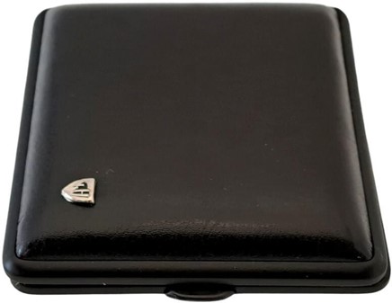 Eksklusiv Vom Hofe cigaretetui i kunstlæder. Klassisk etui i sort
