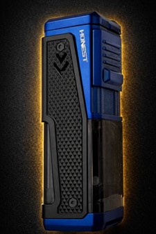 Sort blå cigar lighter. Stormlighter med kraftig firedobbelt flamme