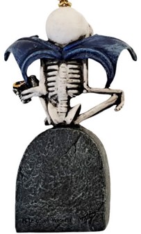 Unik Skelet Flagermus Figur. Bat-Bones gotisk dekor med mørk humor