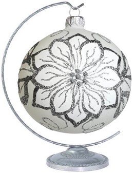 Hvide juletræskugler glas. Smukke håndblæste julekugler. Ø 10 cm 6 stk