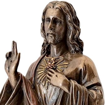 Enestående Jesus-figur med døbefont. Skønhed og hengivenhed på én gang