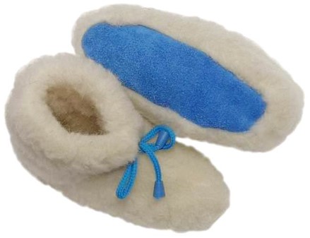 BABY ULD HJEMMESKO BILLIG. Varme hvide rulamssutsko baby. Kun 89 kr