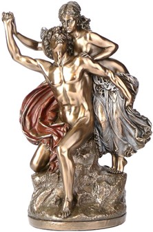 ORIGINAL BRYLLUPSGAVE. Spændende bronzefigur af Merkur og Psyche