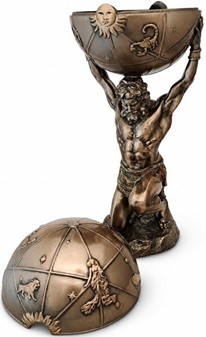 Elegant Atlas Figur med Åbningsklode. Smykkeopbevaring og Dekoration
