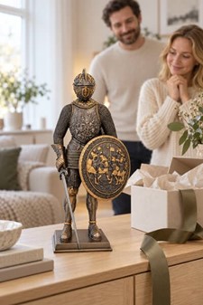 Ridderfigur i Bronze: Ægte Historisk Elegance til Dit Hjem
