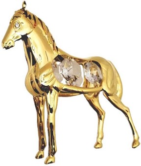 DEN ARABISKE HEST. Flot forgyld figurine med 6 Swarovski krystaller