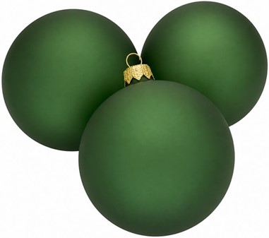 Spektakulær polske glas julekugler i intens grøn mat, Ø 8 cm 6 stk