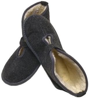 HJEMMESKO VELCRO. Billigste filthjemmesko med uldfor til kvinder