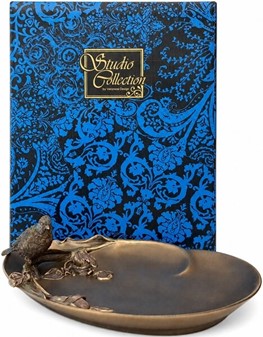 Elegant Art Nouveau pyntefad med fugl. Perfekt til stilfuld dekoration