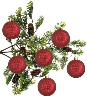 Plast julekugler i seks farver at vælge imellem, Ø 6 cm, 6 stk i æsken
