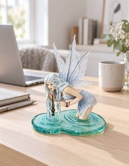 Eventyrlig Dekoration og Nøglen til Magi. Elegant Fe-Prinsesse Figur