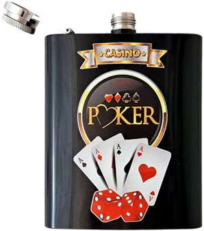 Billig lommelærke i rustfrit stål. Poker Casino design for vindere