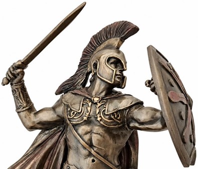 GRÆSK MYTOLOGISK FIGUR. Figur af Achilleus, helten fra trojanerkrigen