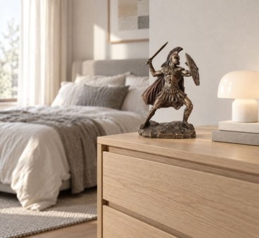 GRÆSK MYTOLOGISK FIGUR. Figur af Achilleus, helten fra trojanerkrigen