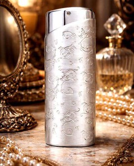 KVALITETS LIGHTER. Elegant lighter i sølv med "Good Luck"