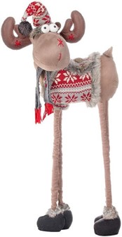 Julerensdyr. Stor charmerende julefigur med justerbar højde: 84-124 cm