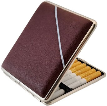 CIGARET ETUI LÆDER. Tidløst cigaretetui i bordeaux læder