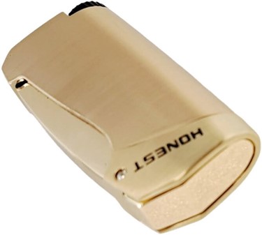Elegant stormlighter i guld. Pålidelig, vindresistent, kraftig flamme