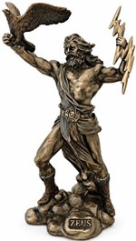 ZEUS MED ØRN. Smuk Veronese figur af græske gud til kontor dekoration
